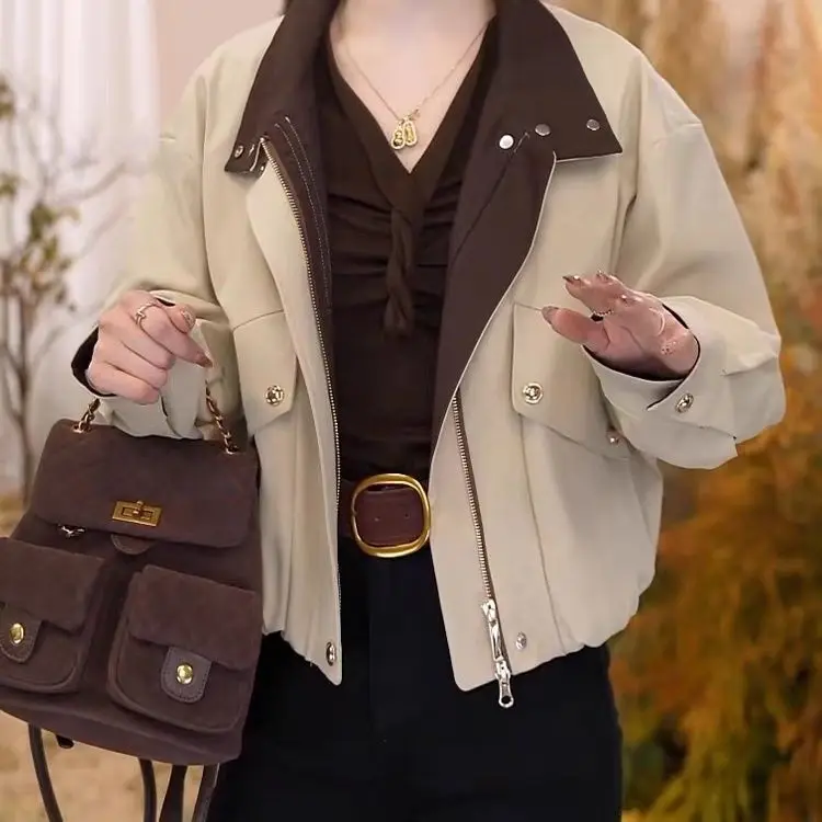Short coat women's 2026 new early autumn wear women's clothing loose and thin temperament outer wear tooling jacket top