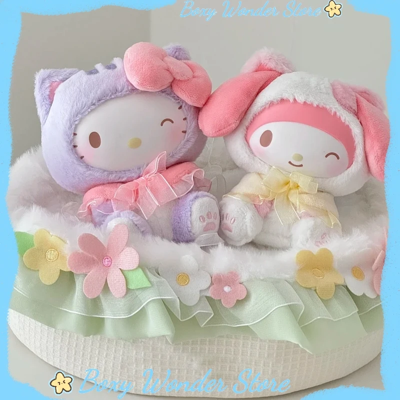 

Sanrio Characters Play With Kittens Series Blind Box Lovely Display Item Trendy Collectible Toy Desktop Ornament Gift For Girls