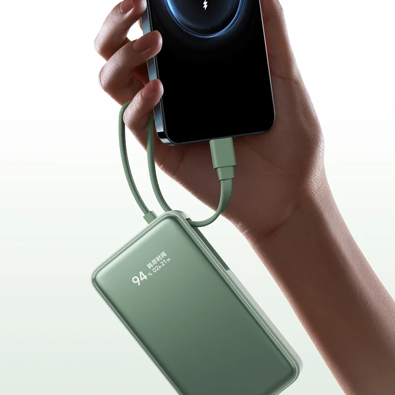 Xiaomi كابل متكامل شاشة عرض قوة البنك 10000 45W ماكس الناتج شاحن محمول آيفون 16 برو Xiaomi 15