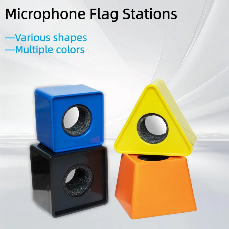 MF3 Tragbare Mikrofon-Flaggenstation Quadratischer Würfel ABS Schaumstoff Mikrofonständer Studioausrüstung Mehrfarbiges Zubehör für Audio-Enthusiasten