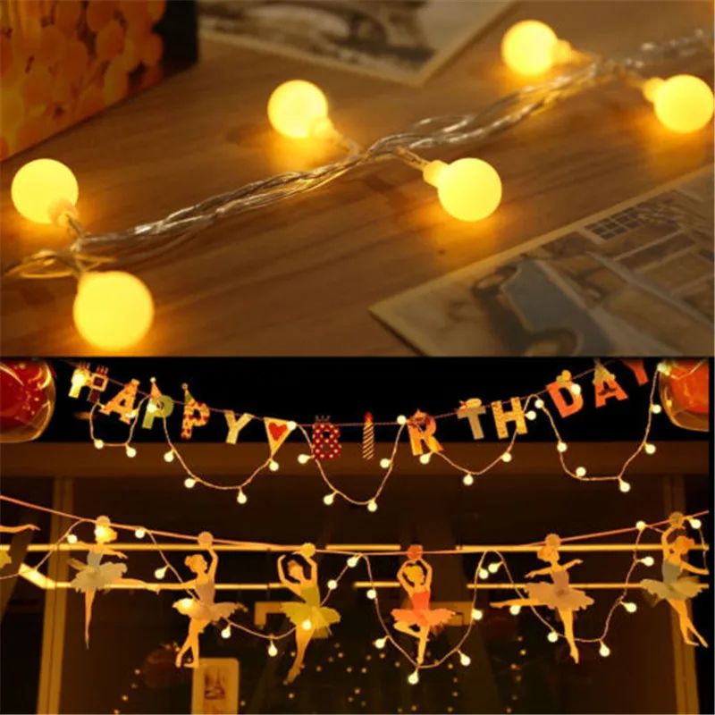 3M 20 Leds Fairy String Garland Christmas Tree Curtain Ball Outdoor Wedding Home Decorative Curtain Lights Luces Led Navidad