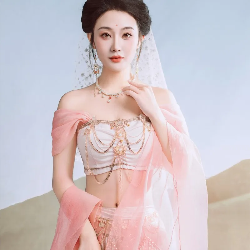 

Western travel shoot exotic wind classical yarn flying style dance dress set