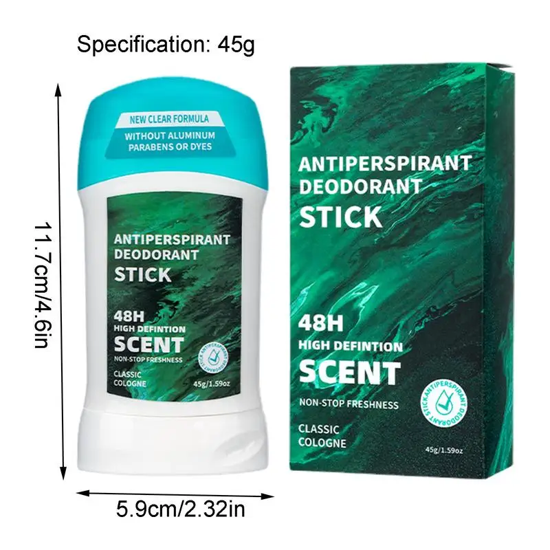 Antitranspirante Stick Roll-On Creme Refrescante para Homens, Produtos de Cuidados Pessoais Odor, Party Working, Dating, Traveling Exercising