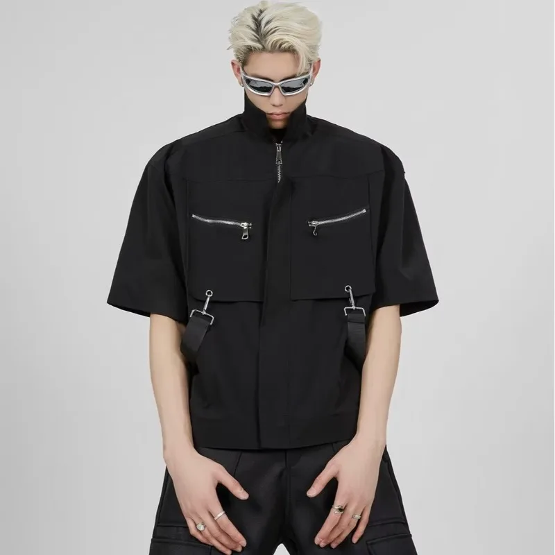 

Fashionable urban loose style simple and lazy lapel men's Japanese shirt, versatile for daily use, trendy five quarter sleeves