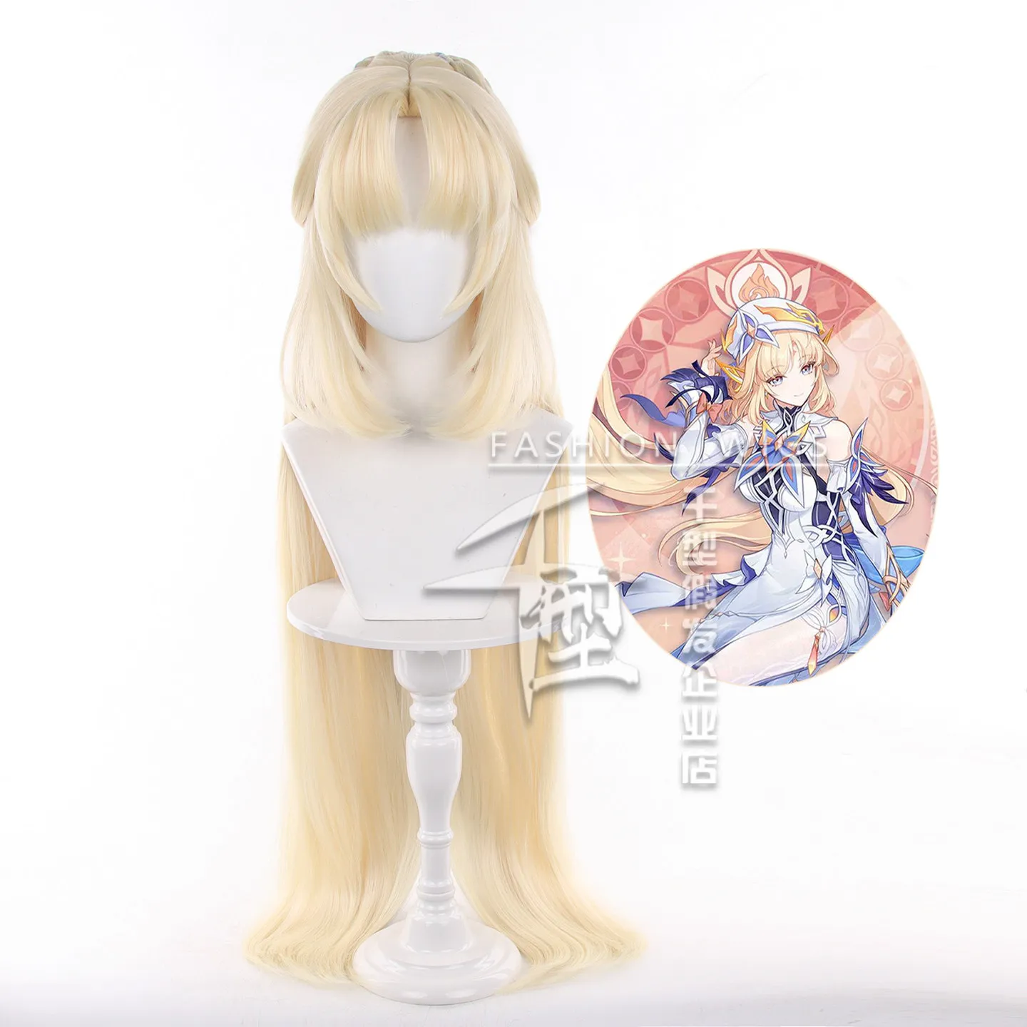 Genshin Impact Nicole Reeyn Cosplay Wig Straight Braided Ponytail Style Synthetic Hair Peluca For Festival Role Play