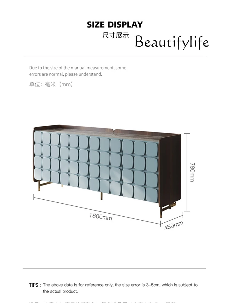 Italian-Style Light Luxury Sideboard Cabinet Simple Modern  Partition Curio Cabinet Solid Wood Household Entrance Cabinet