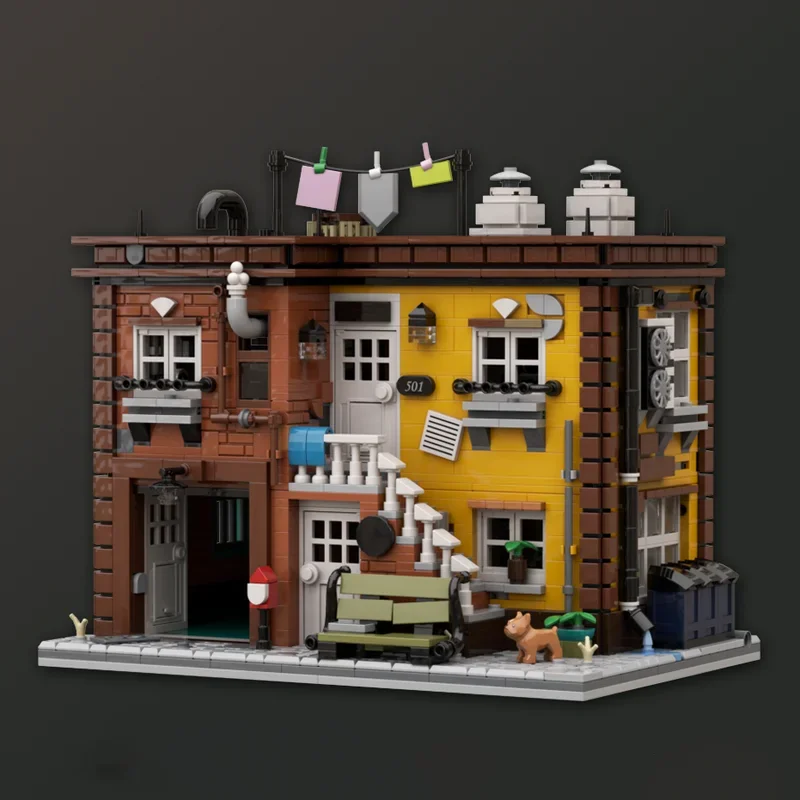 Blocs de Construction Moc, maison d'histoire, modèle de briques technologiques, assemblage à monter soi-même, vue sur la rue de la ville, jouets, cadeaux de Construction de vacances