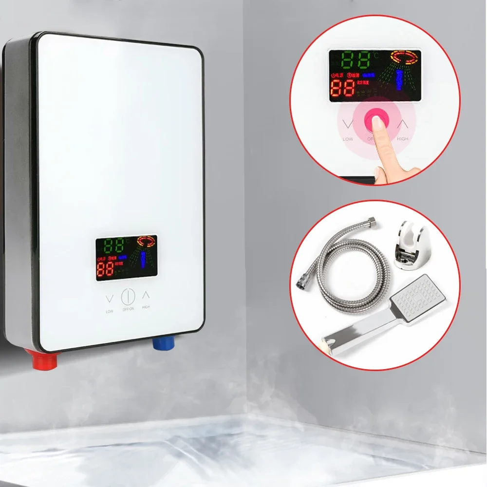 New 110V 4500W  Water Heater High Precise Thermostat    with Shower  Outlet Pipe 30-55℃