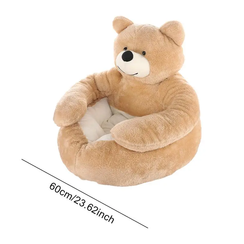 Pet Bed Super Soft Winter Warm Cute Bear Hug Cat Sleeping Mat Plush Large Puppy Dogs Cushion Sofa Comfort Pet Supplies For Small