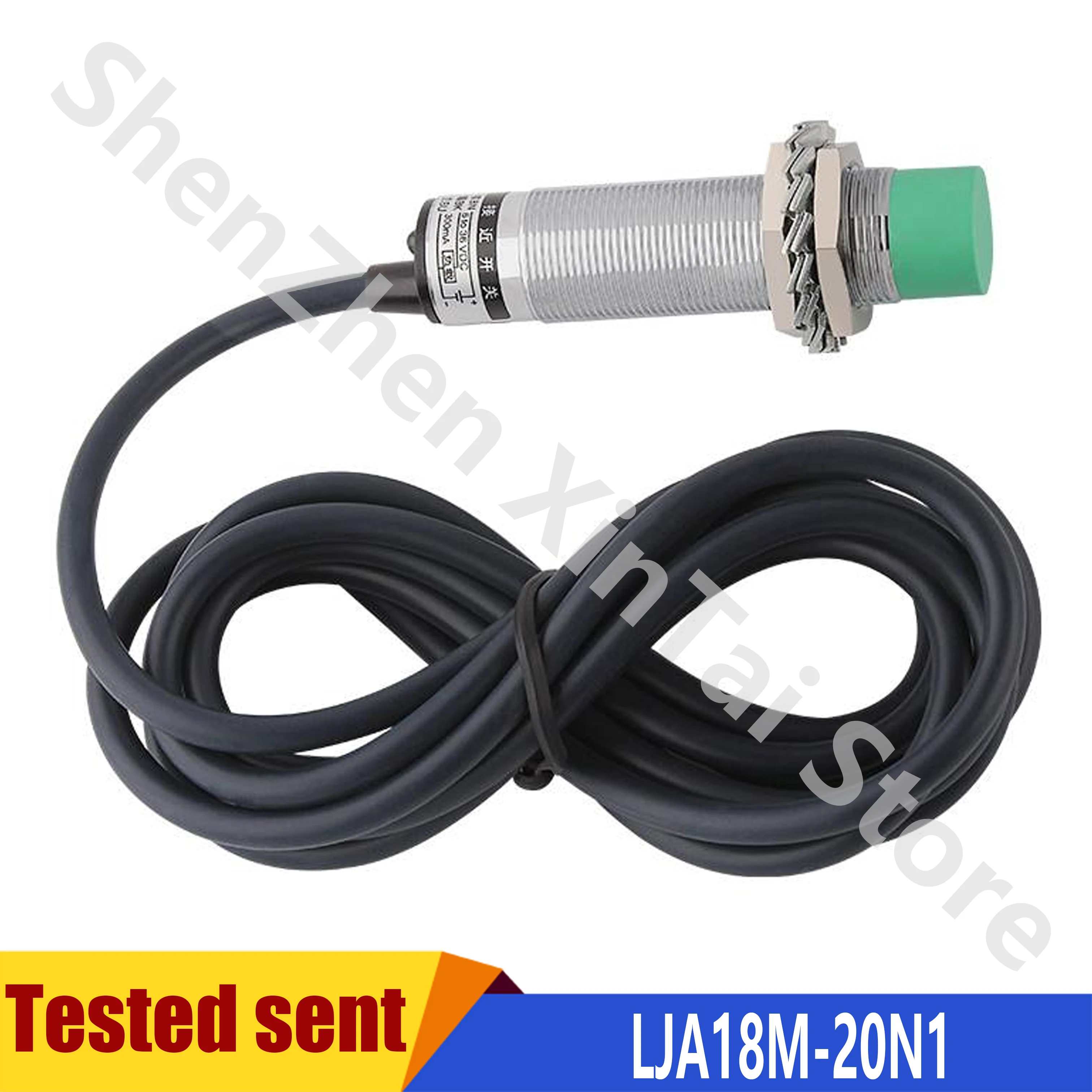 2PCS LJA18M-20N1 M18 Metal Inductive Proximity Switch Sensor 6-36VDC 3-Wire NPN NO Sn-20mm Adjustable 300mA 24V 12V