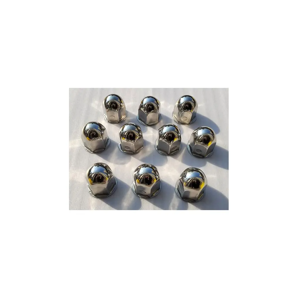 FDONG Stainless Steel Chrome Wheel Nut Cover 38mm 37.8 * 51 Push On Flanged Wheel Nut Cap of 10 Pcs