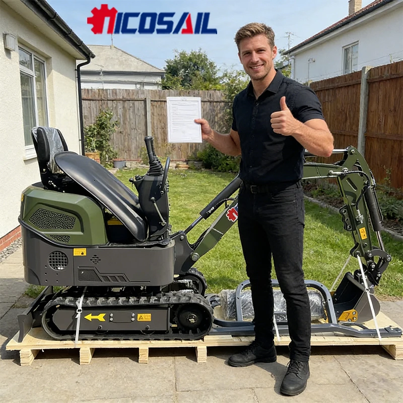 

Mini Bagger 1.2 Ton Hydraulic System Digger For Landscaping Trenching And Construction Site