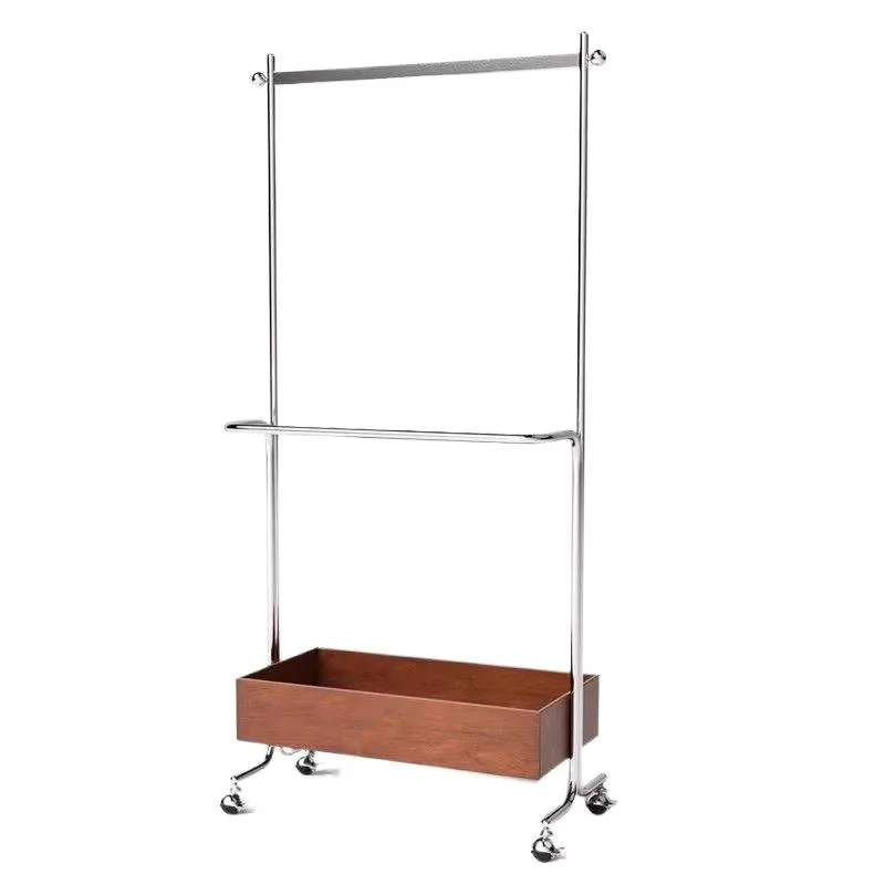 Stainless steel hanger floor-to-ceiling bedroom hanger hanger mobile coat rack