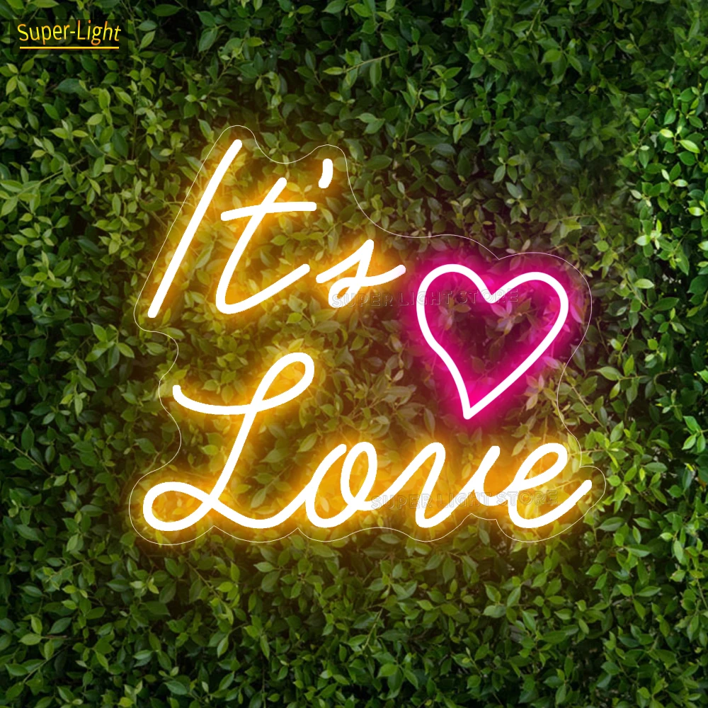 

It's Love Neon Signs Wedding Neon Sign, Custom Wedding Neon Sign, LED Neon Light. Wedding Reception, Backdrop Engagement Party