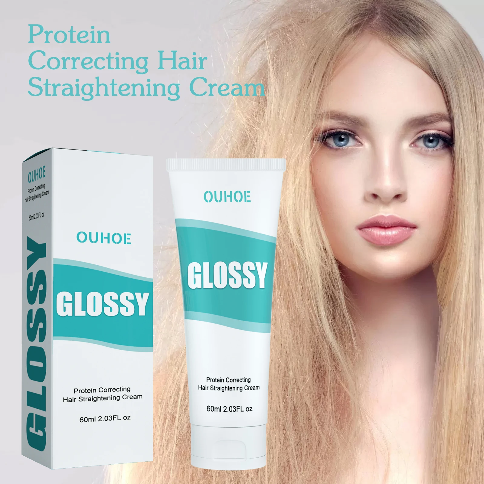 OUHOE Protein Hair Straightening Cream Repair damaged and dry hair without straightening and styling hair softener