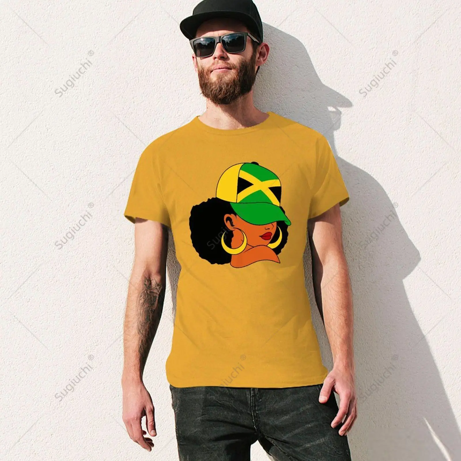 Unisex Men Afro Patriotic Jamaica Flag Jamaica Girls Rock Jamaica Tshirt Tees T Shirts Women Boys 100% Cotton T-Shirt