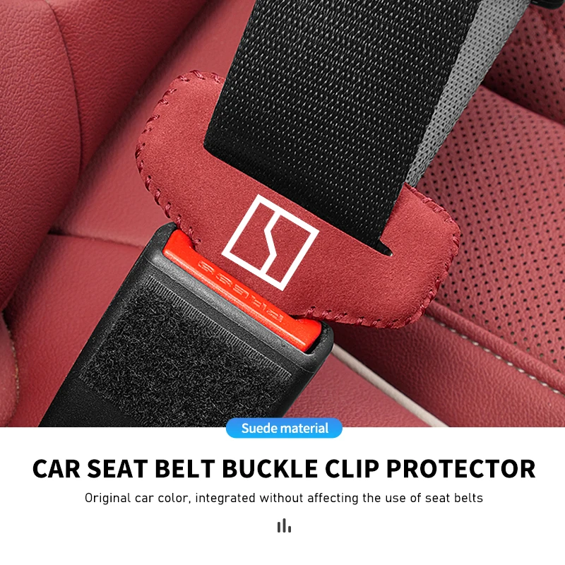 Suede Car Seat Belt Buckle Protector Clip Anti-collision Cover For Zeekr 001 2021 2022 2023 2021-2023 009 X Krypton