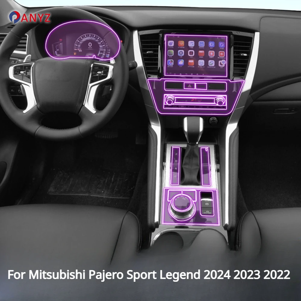 For Mitsubishi Pajero Sport Legend 2024 2023Car Interior Accessories film transparent TPU Gear Panel Center Console Anti-scratch
