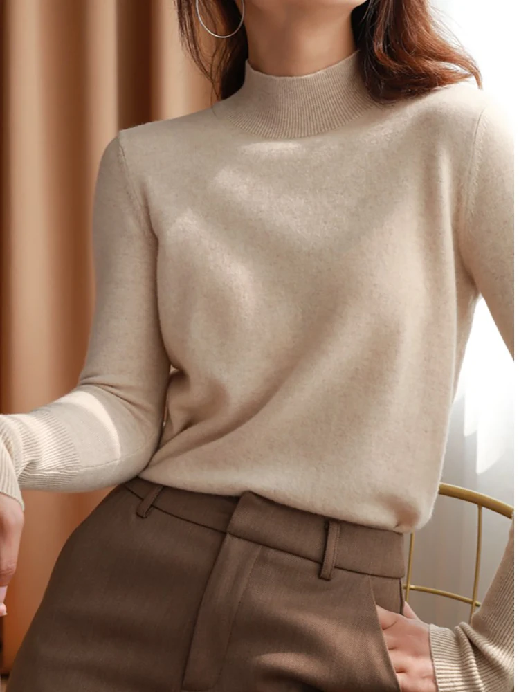 Herfst Winter Chique Onderkant Truien Vrouwen Mode Coltrui Pullover Slank Kasjmier 2024 Gebreide Trui Zacht Warm Pull Femme