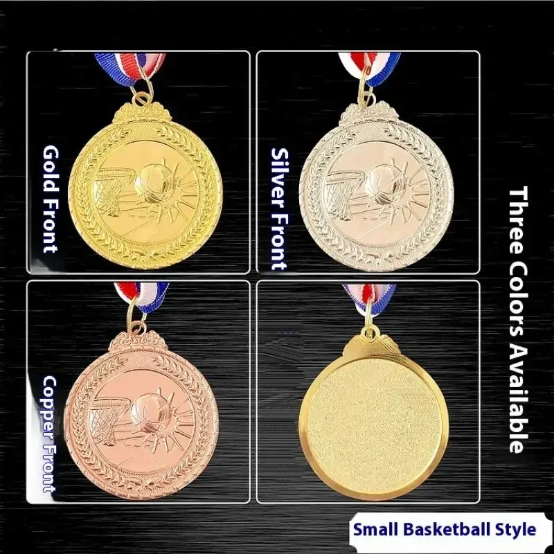 

1Pcs Students Rewards Competition Medals 5cm Gold/Silver/Bronze Medal Sports Rewards With Neck Ribbon For Talent Show Party Race
