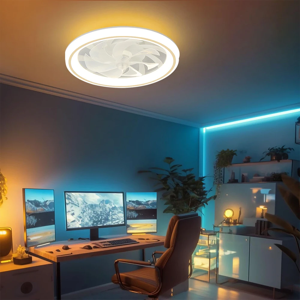 New Ceiling Fan Light Living Room Bedroom Modern and Simple Home Intelligent Remote Control Restaurant LED Fan Light