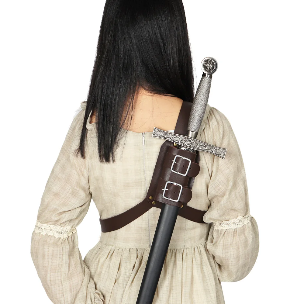 Vintage Leather Sword Katana Sheath Holster Medieval Pirate Knight Samurai Accessory For Rapier Holder