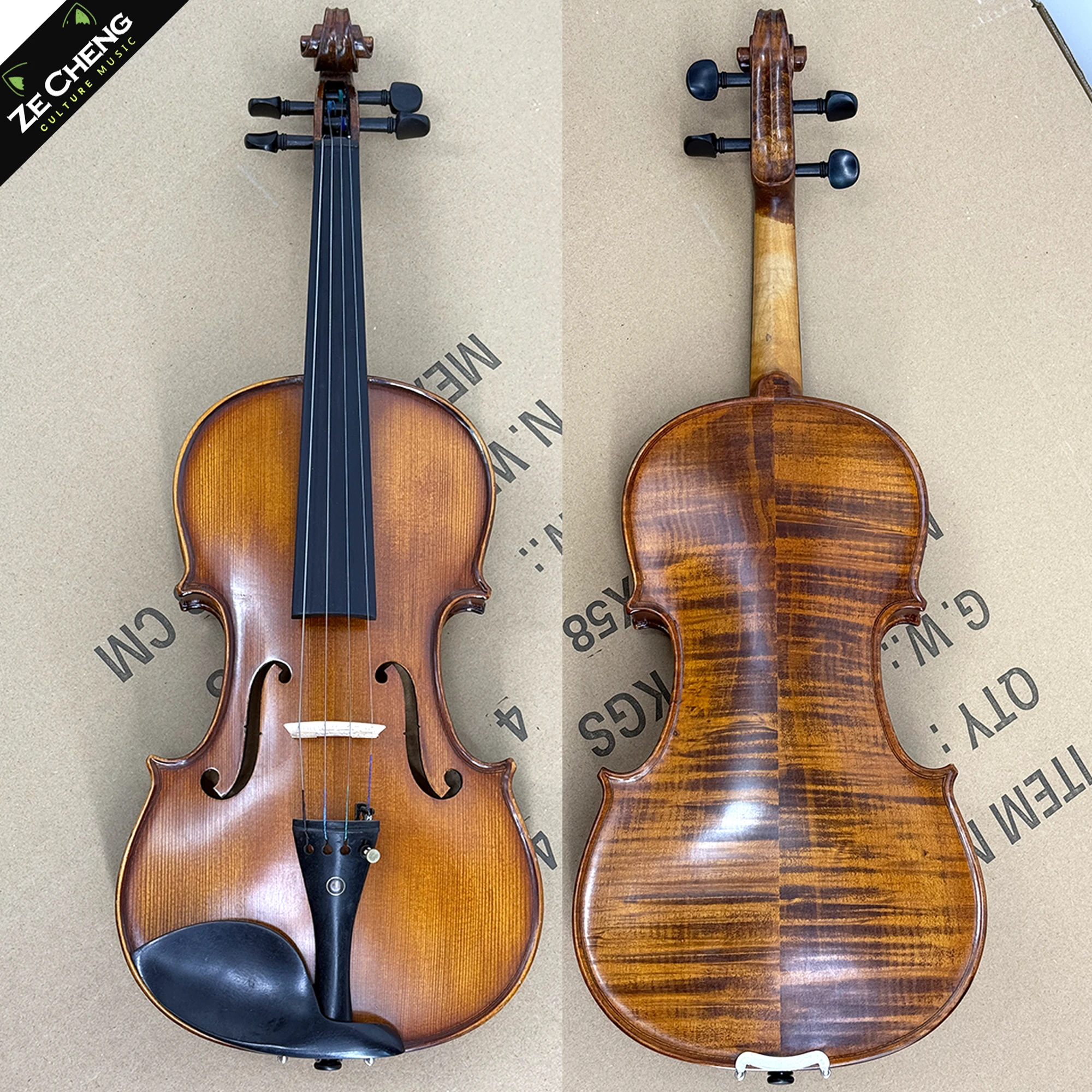 

Matte patterned violin Handmade Brazilian wooden bow violin 4/4