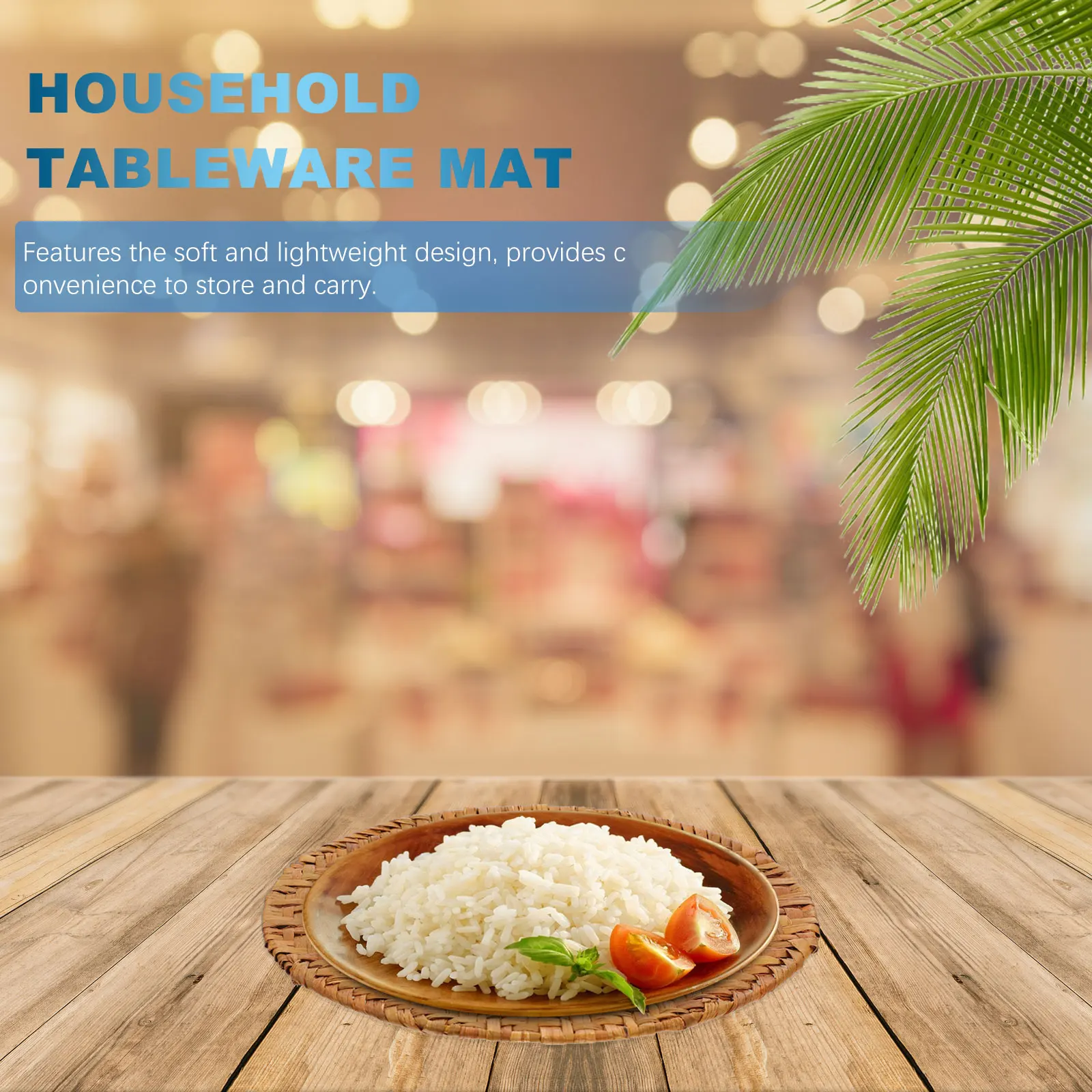 

Dinner Mats Insulation Pads Household Tableware Protective Placemat Dining Home Restaurant Straw Woven