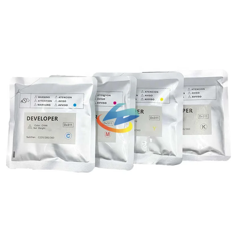 

4PCS DV311 DV 311 Developer Powder Compatible for Konica Minolta C220 C360 C280 C 220 360 280 High Quality Powder CMYK 210g/bag