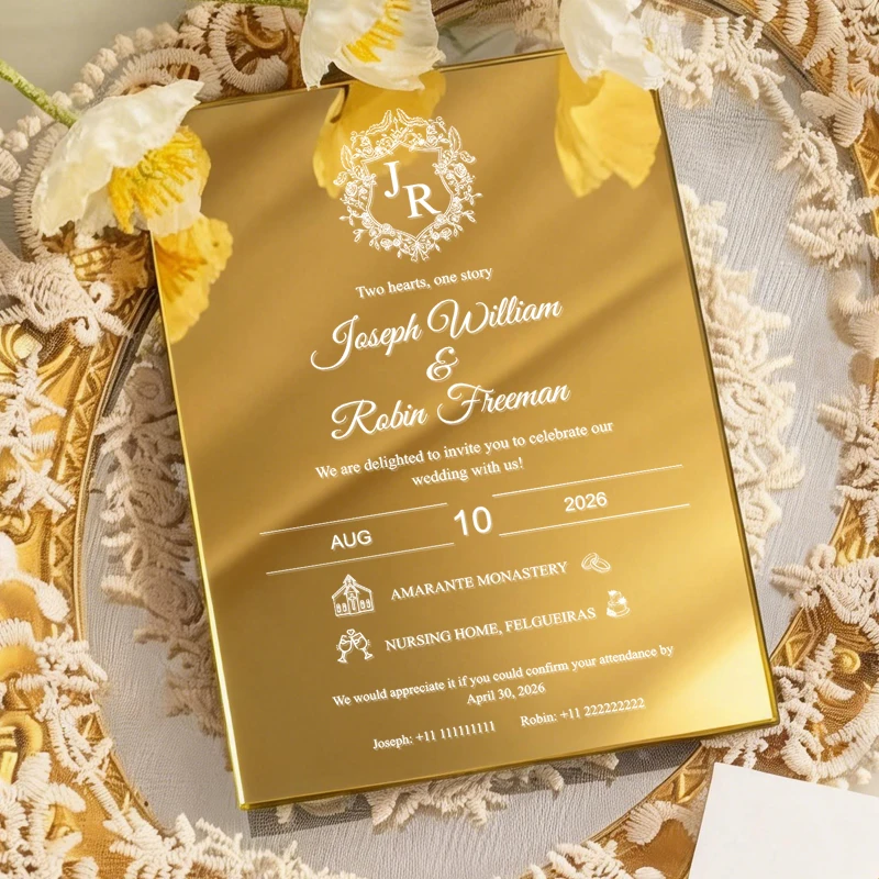 

5/20pcs Custom wedding Invitation, Personalized Acrylic Invitations for Wedding, Custom Invitations with Your Design