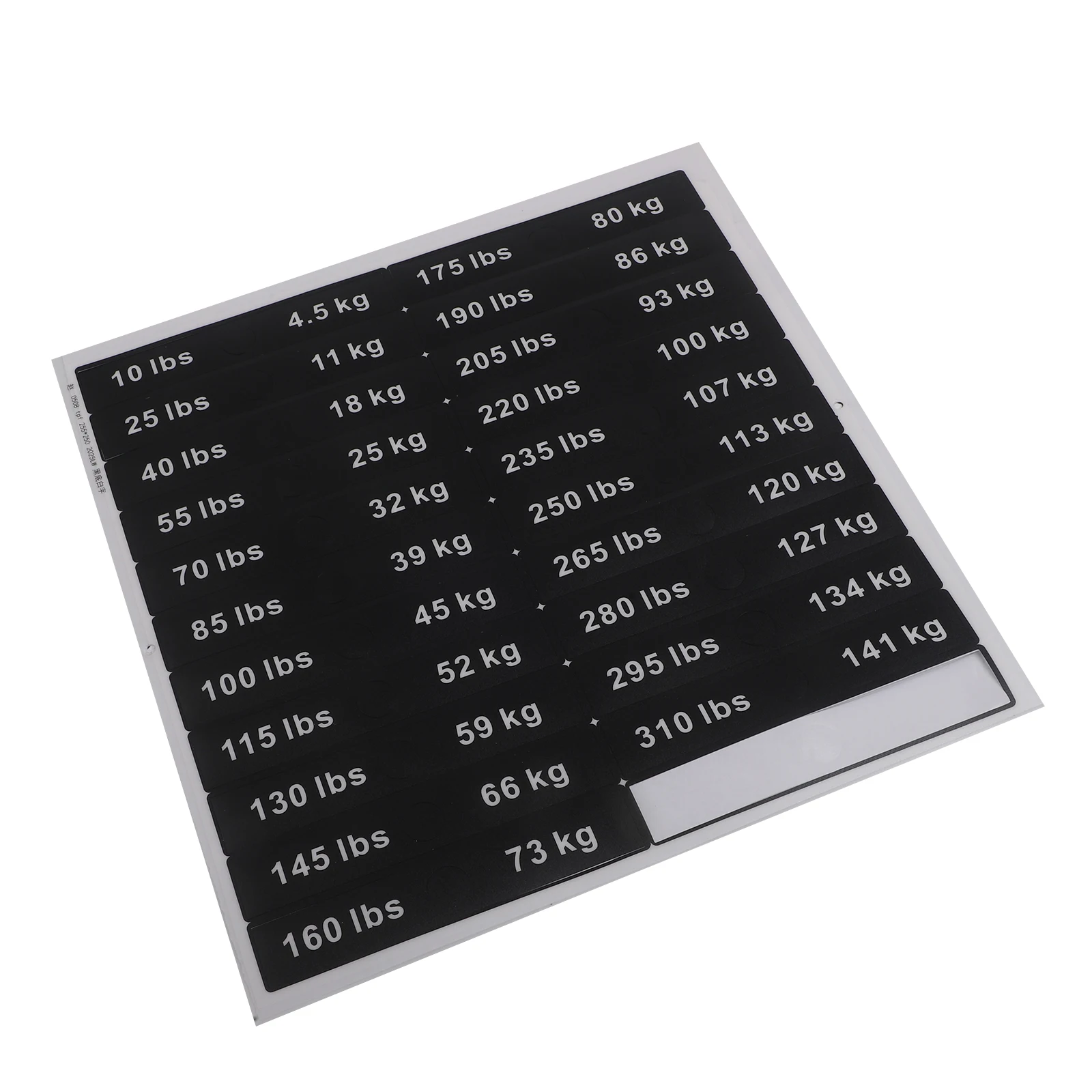 Weight Marking Stickers for Gym Use High Fit Labels Made of PP Material Easily Identify Weights from 10LB to 340LB