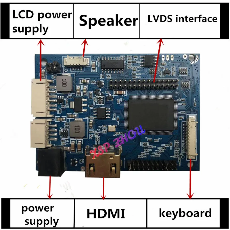 Controlador LCD para Raspberry Pi, Monitor Driver Board, Áudio, 9.7 \