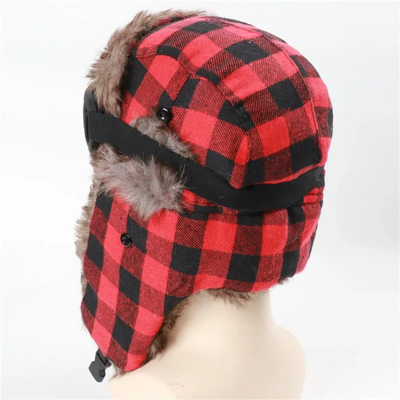 Winter Soviet  Hat Men Windproof Waterproof Women Outdoor Hat Thickened Ear Protection Russian Warm Ski Bomber Hat