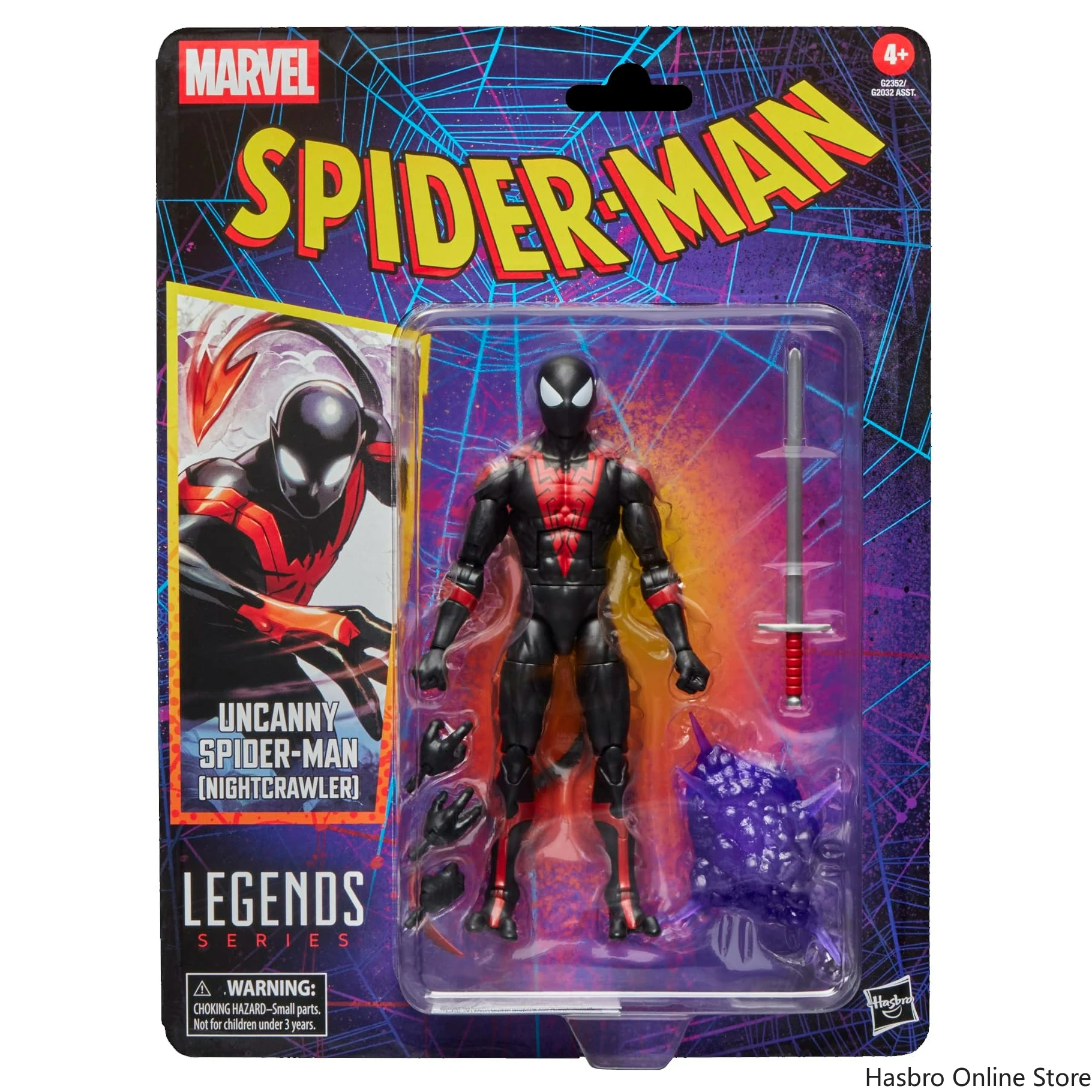 

Hasbro SPIDER-MAN Marvel Legends Series Uncanny Nightcrawler Retro Cardback Comics Collectible 6-Inch Scale Action Figure G2352
