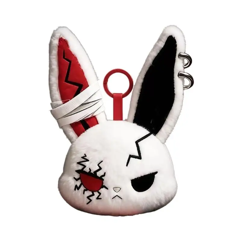 P9FE Stilvoller dunkler Hase-Plüsch-Schlüsselanhänger, weicher und leichter Taschen-Hängeornament, Schlüsselanhänger-Anhänger – Detail 5