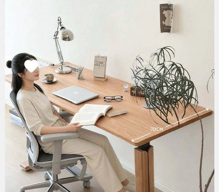 North American cherry wood, lifting computer desk, desktop home, with drawers
