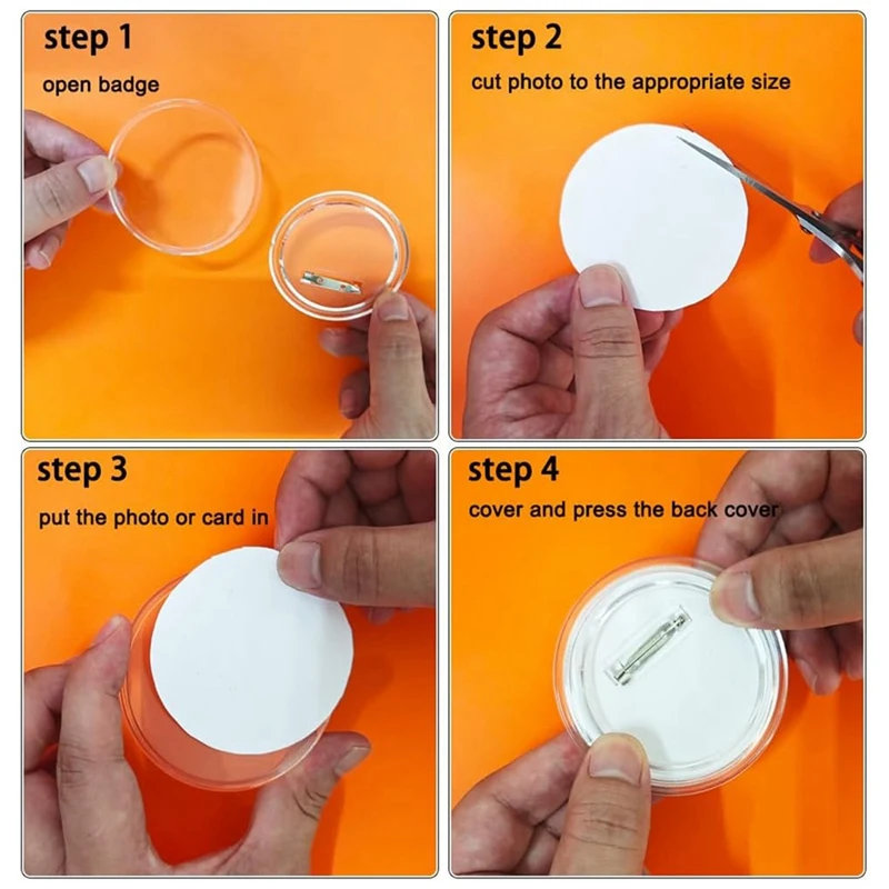 3 بوصة الاكريليك زر دبابيس البلاستيك الشفاف زر شارات دبوس الحرفية زر مع دبوس دبابيس فارغة أزرار الصورة دبوس، 25 حزمة دائم #2