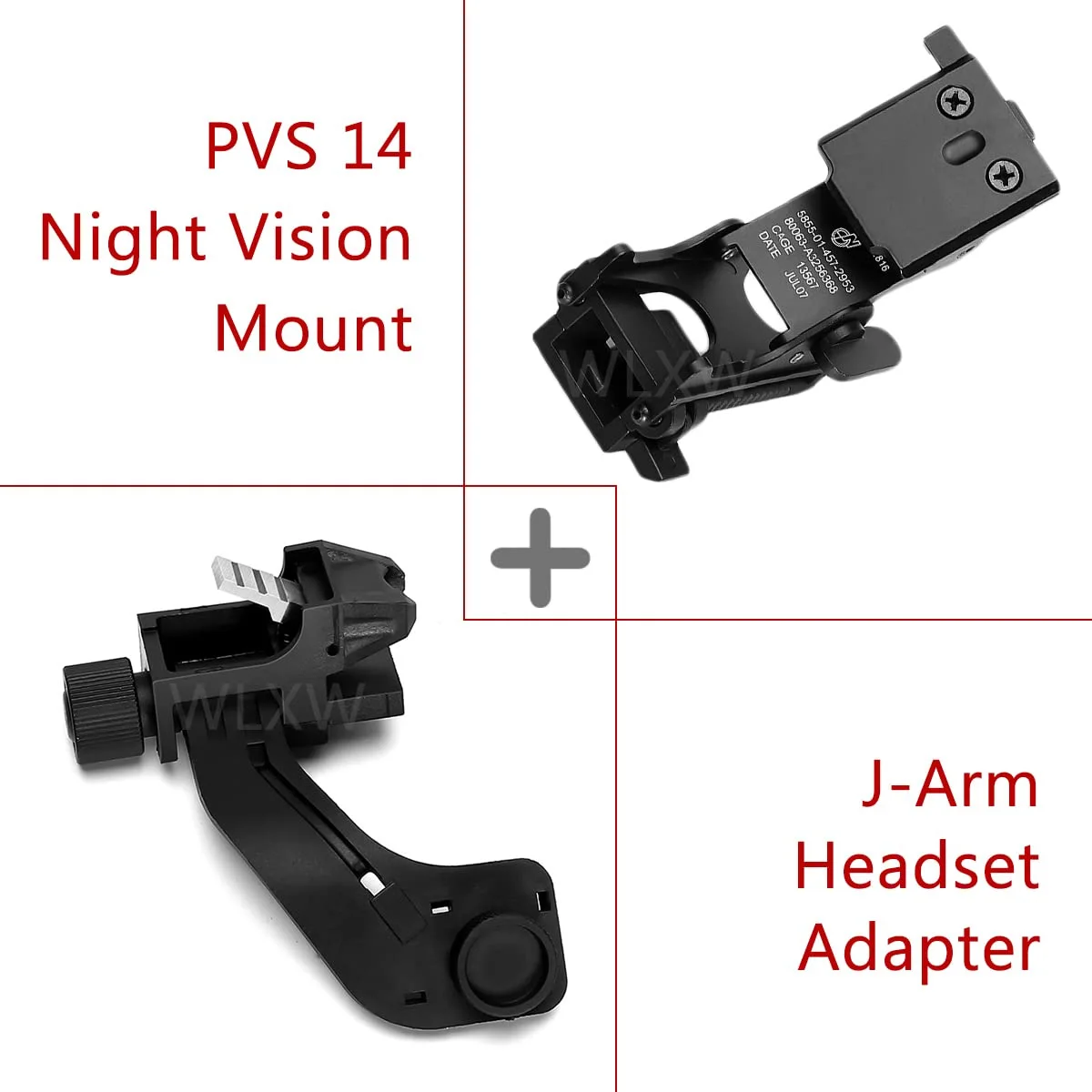 PVS 14 جبل نظارات الرؤية الليلية NVG جبل تتوافق J الذراع الكركدن جبل ل الكركدن NVG PVS-14/PVS-7 الخوذات المعادن تصاعد قوس