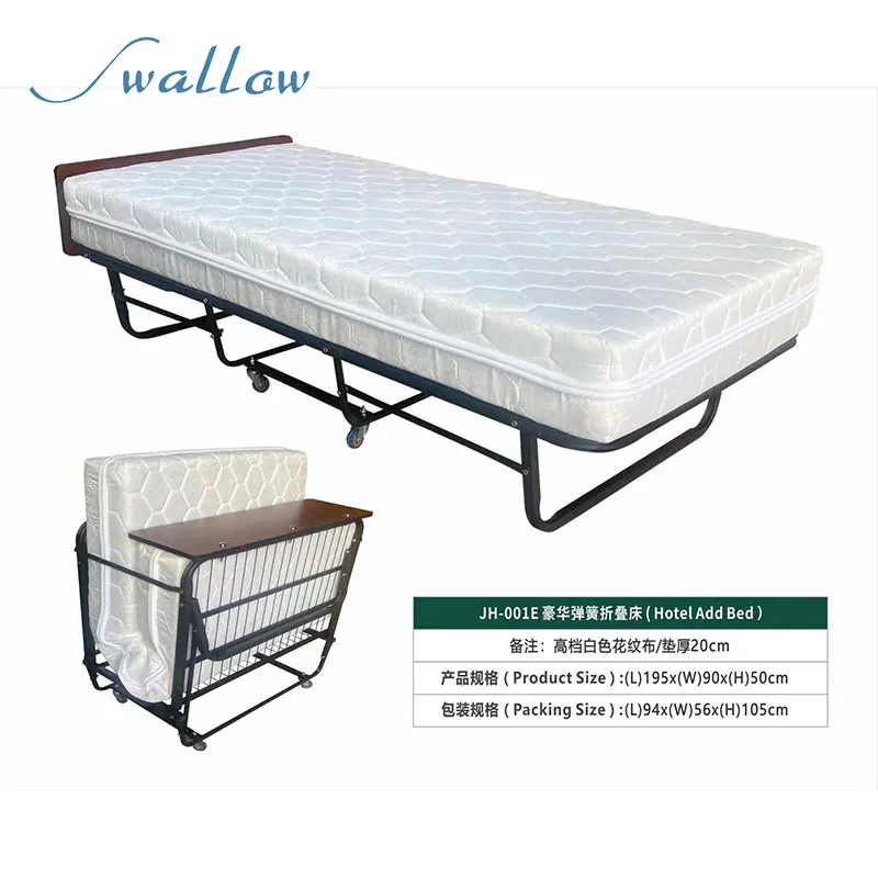 Robust Single Metal Folding Bed with Mattress Convenient Compact Solution for Comfortable Sleep