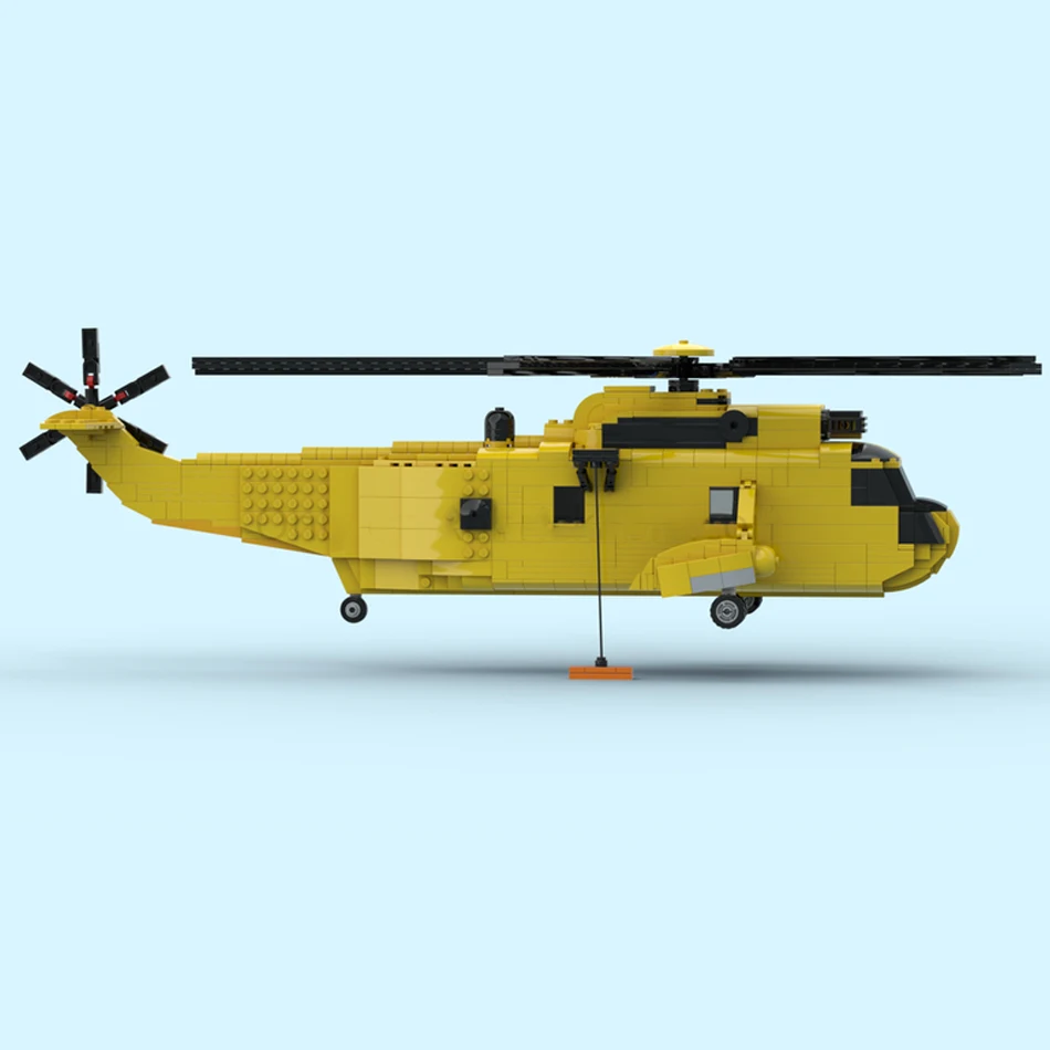 Britische Militärwaffen Sea King HAS Mk Serie MOC Technologie Ziegel Modell Flugzeug Bausteine DIY Kinder Weihnachten Spielzeug