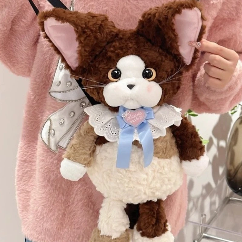 حقيبة تخزين محاكاة على شكل قطة ألمانية لعام 2026 لهدايا عيد ميلاد الفتيات، حزام كتف لطيف ورائع قابل للتعديل مصنوع يدويًا