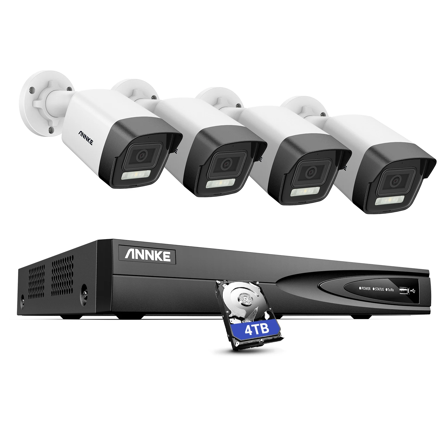 annke h1200 12mp sistema de camera de vigilancia externa de luz dupla 28 mm lente pessoa deteccao de veiculo 265 mais 12mp kits de camera poe 01