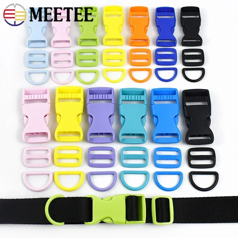 2/5Sets 15/20/25mm Plastic Buckle for Backpack Strap Bag Side Clip Quick Release Clasp Pet Collar Webbing Tri-Glide Slider Hooks