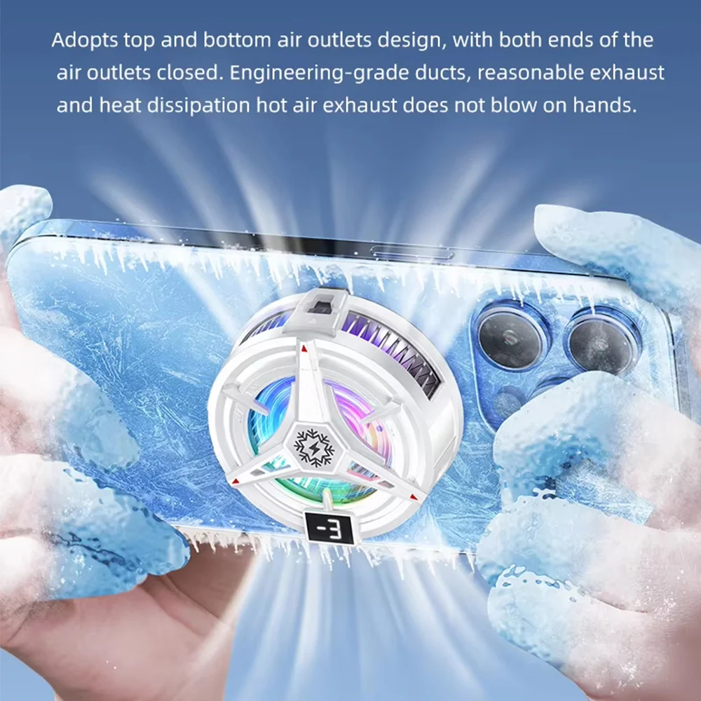 مبرد هاتف مغناطيسي للألعاب مع ضوء RGB - مروحة تبريد أشباه الموصلات متوافقة مع iPhone Magsafe Android وiPad #5