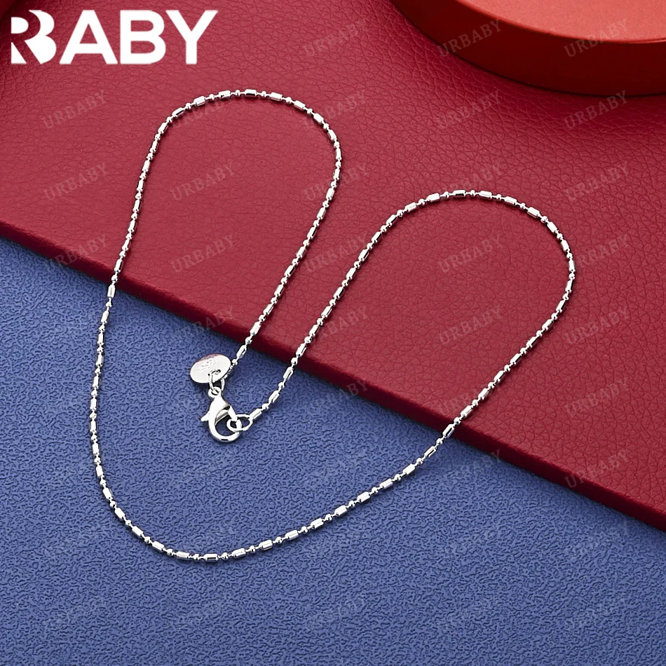 

URBABY 925 Sterling Silver 40-75cm Simple Thin Necklace For Men Charm Trend Birthday Gifts Fashion Party
