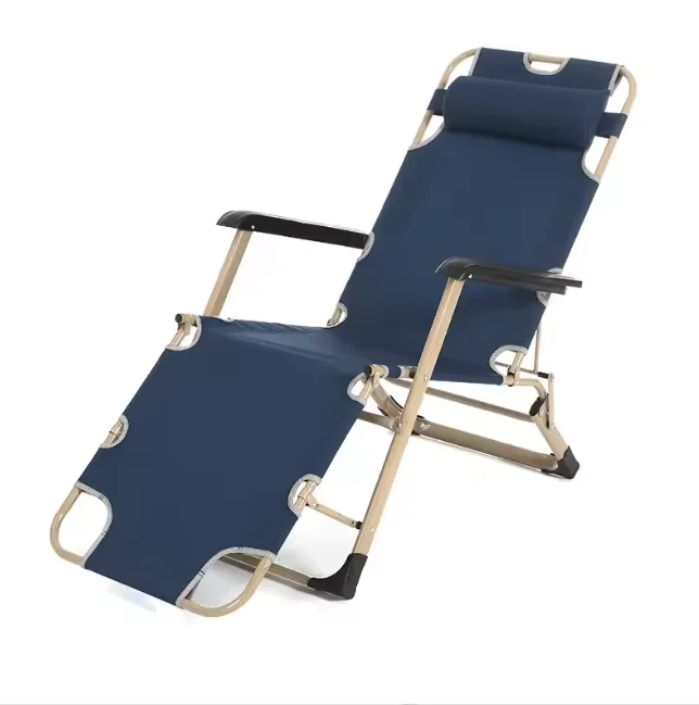 كرسي قيلولة حديدي قابل للطي مع مسند ظهر للاستراحة الخارجية للمكتب والشرفة وسرير قيلولة قابل للطي #3