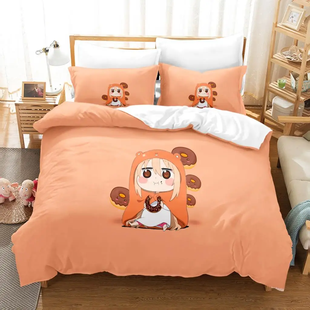 

3D Print Anime The Himouto! Umaru-chan Bedding Sets Duvet Cover Set With Pillowcase Twin Full Queen King Bedclothes Bed Linen