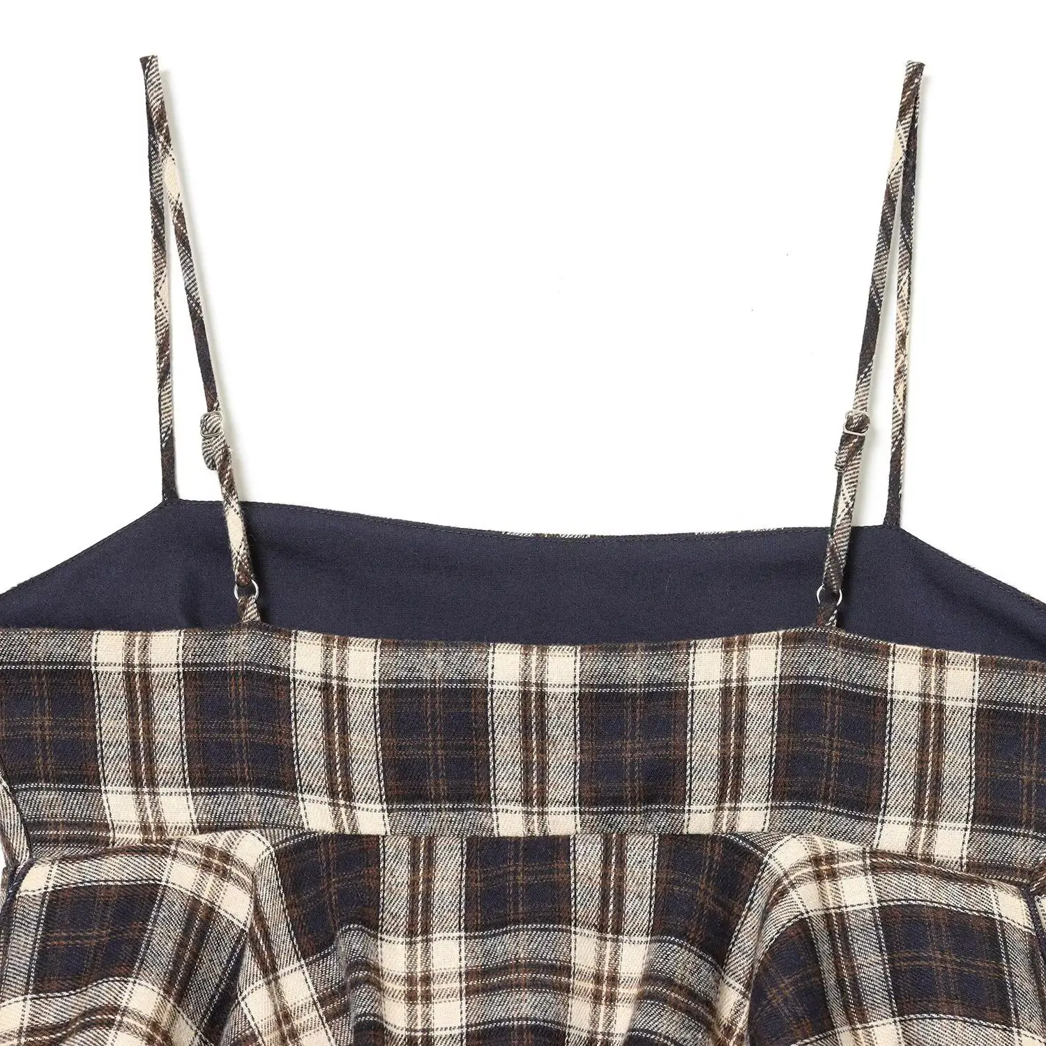 KASLEAD New Women's Faionable Plaid Decorative Layered Top European Sle Polyester Fiber Regular Length Outerwear Vest