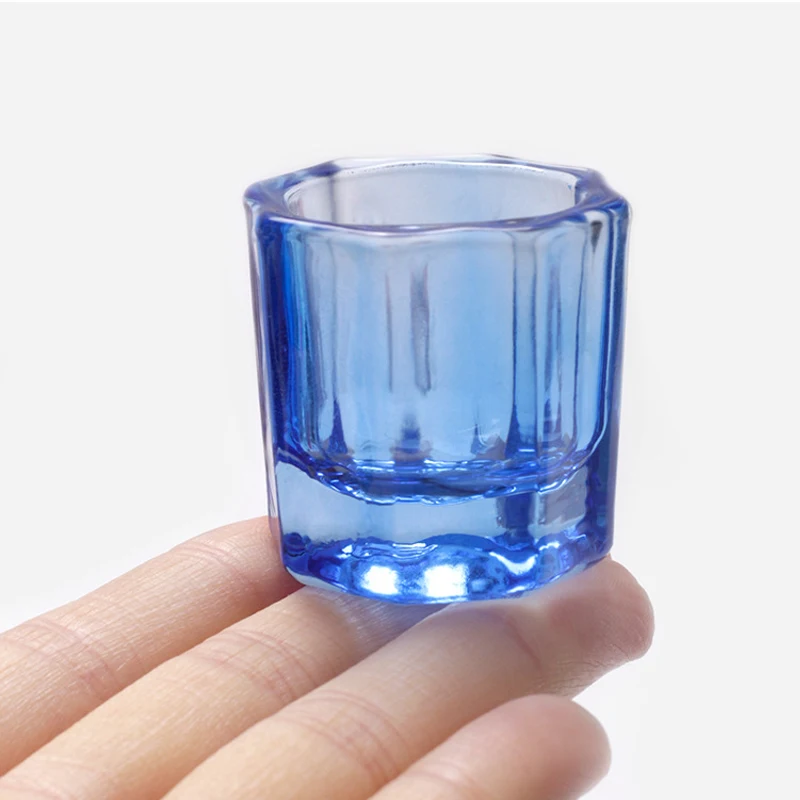 Crystal Glass Acrylic Powder Liquid Nail Cup Colorful Clear Dappen Dish Lid Bowl Cup Holder Container Equipment Nail Art Tools