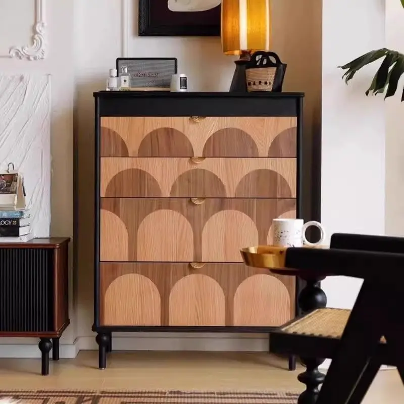 

2025 new French retro solid wood dresser antique makeup table bedroom bedside dressing cabinet bedside cabinet